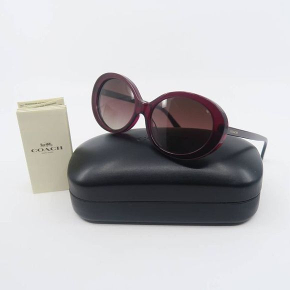 COACH HC8270U 5557/E2 New Transparent Burgundy/Burgundy Gradient Sunglasses - Picture 1 of 10